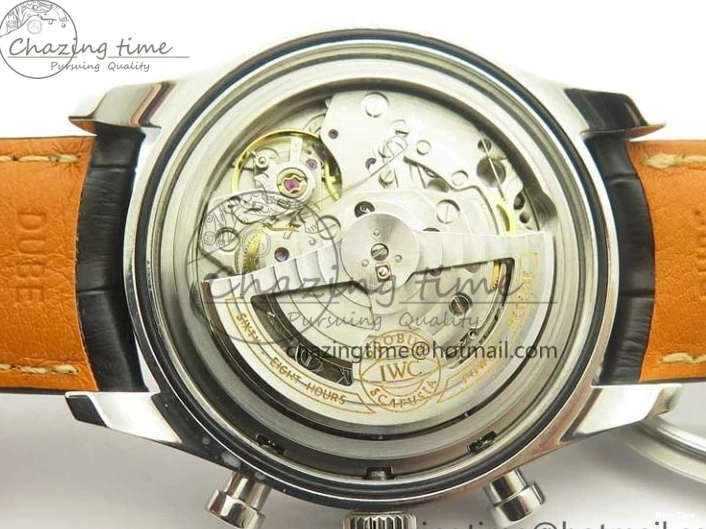 MIROTIME 0110 Portugieser Chrono  42 IW390403 ZF 1:1 Best Edition White Dial Blue Hand on Black Leather Strap A WellDesigned 7190